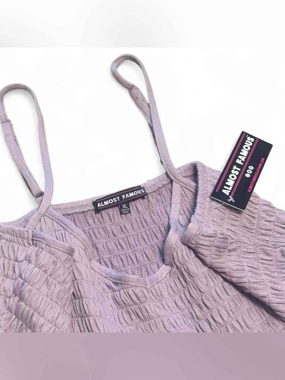 🎁5‎ FOR $50 SALE🎁 NWT Lavender Smocked Ruffled Tank Top with Adjustable straps